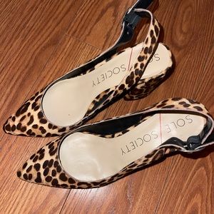 Women’s leopard sling back heels